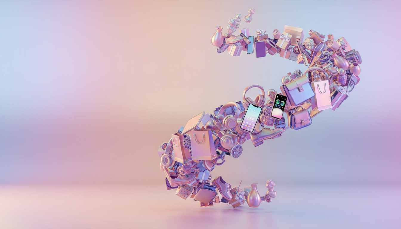 Banner holográfico con productos